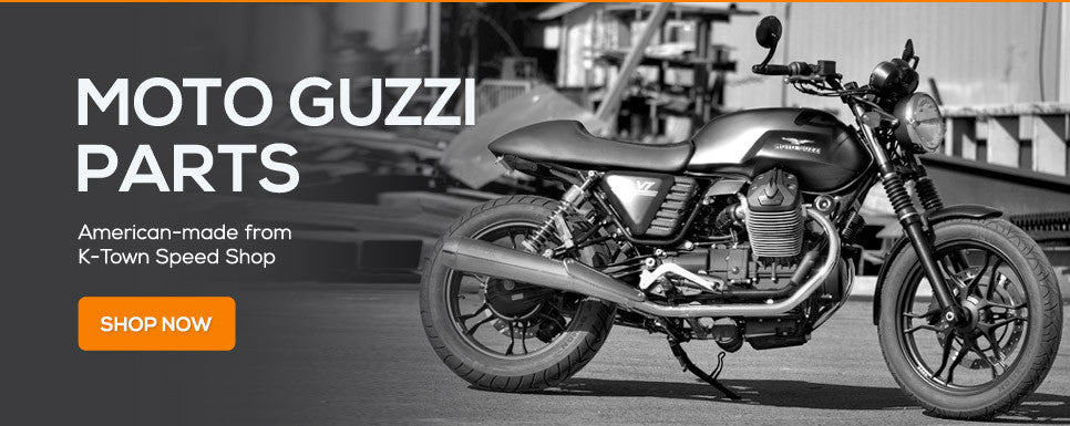 Custom precision Moto Guzzi motorcycle accessories from K-Town Speed Shop. Made in the USA!